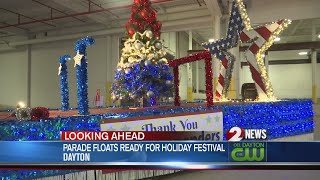 Parade floats ready for holiday festival