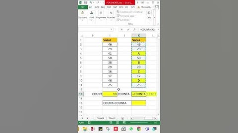 Use of Count and Counta in Excel #shorts #short #youtubeshorts #youtubeshort #viralshorts