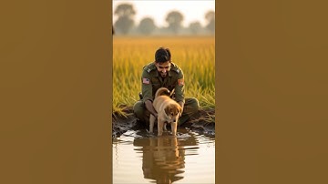 The Indian Soldier and a Little Cute Puppy: An Unexpected Story 💖 #ai #shorts #army #animals