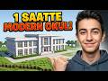 #Minecraft SADECE 1 SAATTE MODERN OKUL YAPTIM! BNY