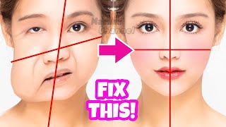 9mins!! Fix Asymmetrical Face with Japanese Face Lifting Exercise | Lift Up Sagging Jowls, Cheeks screenshot 4