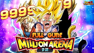 HOW TO DEAL 99 MILLION DAMAGE! MILLION ARENA ALL MISSIONS GUIDE! [Dokkan Battle]