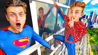 Extreme Super Hero Hide and Seek!! (Spider-Man vs Super Man)