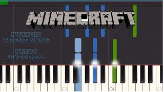 Minecraft - Sweden ( Synthesia) Piano Tutorial With Sheet Music