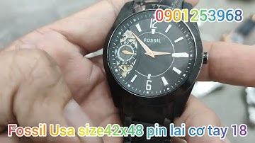 Chỉ 880k Freeship Fossil Usa size42x58 pin lai cơ lộ máy nguyên zin full chức năng tay 18 0901253968
