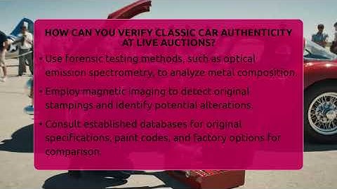 How Can You Verify Classic Car Authenticity At Live Auctions? - Car Collector Enthusiasts