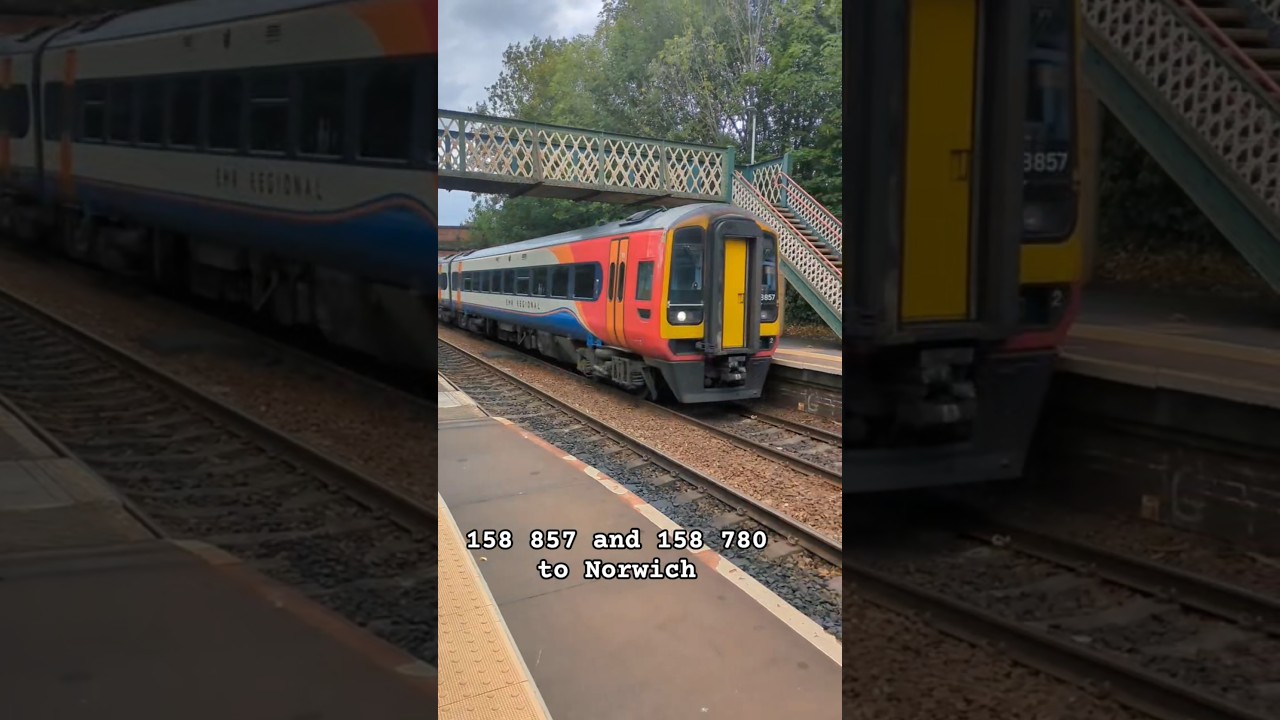 Class 158 speeds through Flixton with a 3 tone! 