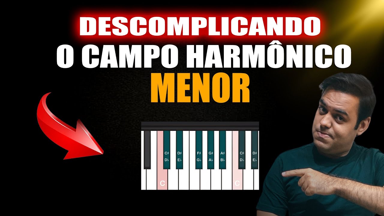 A MELHOR forma de fazer o campo harmônico menor no teclado (aula de teclado)