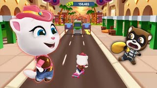 Talking Tom Gold Run || Cowboy Angela In Skateboard World || Power Play Against Roy Rakoon Boss screenshot 3