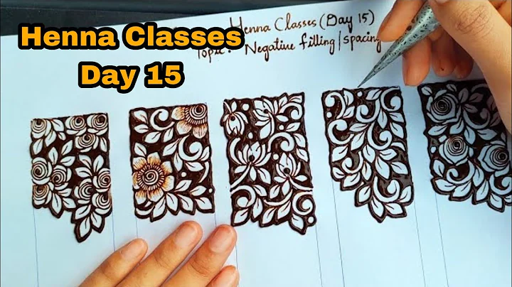 Henna Classs Day 15 || Different Negative Filling Designs || Learn Negative Spacing with Thouseen