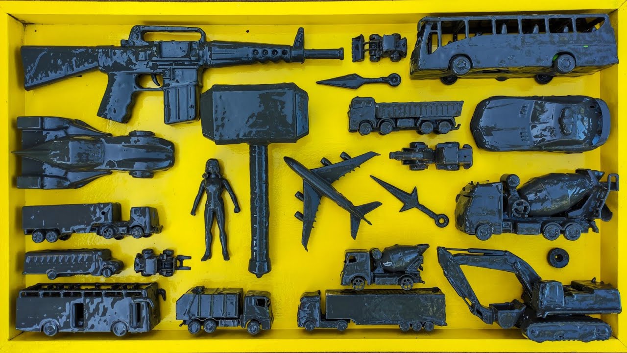 Membersihkan Mainan Mobil Balap, Truk Tangki, Truk Molen, Bus Telolet, Kereta Api, Tank, Excavator