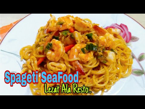 Resep Spageti Seafood Sederhana | Spaghetti Seafood Recipe