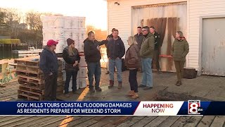 governor mills assesses damage in new harbor as another storm approaches
