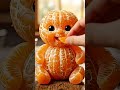 Double Orange! 🍊🧡 Chubby Baby Face Nibbling Tiny Tangerine &amp; Mandarin#cuteanimation  #foodart