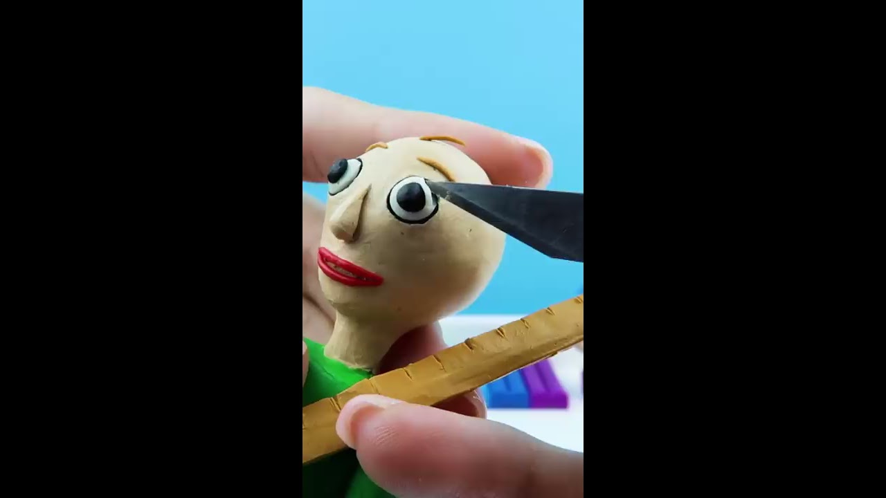 Slendy transforming into Baldi's Basics EXE➤ timelapse. Made from  Plastilina. Polymer Clay #shorts 