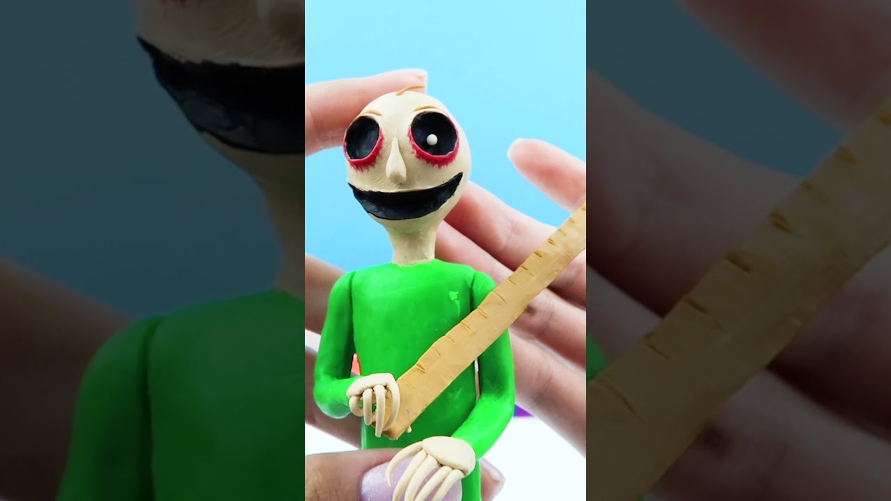 Slendy transforming into Baldi's Basics EXE➤ timelapse. Made from  Plastilina. Polymer Clay #shorts 