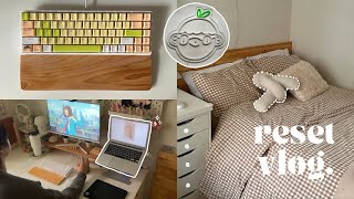 room and desk reset 🫧 keyboard transformation, custom neon sign, aesthetic bedding screenshot 1