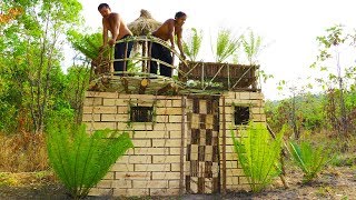 Unbelievable!  Build Villa House Using wooden brick and Wood