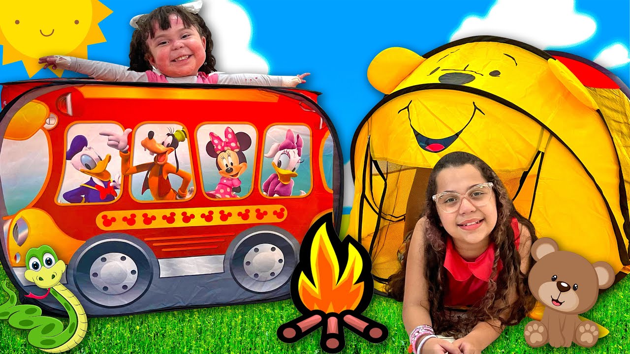 Sarah e Eloah brincam com CABANAS COLORIDAS e divertidas