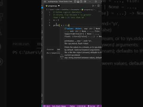 Python Logical Operator | Python Tutorial | #shorts