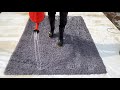 Satisfying washing of a dirty fluffy rug | Multiple scraping + satisfying raking in the end