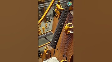 Cello Harmony: Yellow-Clad Workers Create a Giant Classical Instrument 🎻 #shorts #tiny #tinyworld