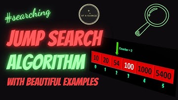 Jump Search Algorithm with Examples | At A Glance! | #jumpsearch #searching #examples #dsa