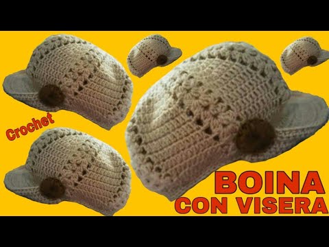 HERMOSA] 🥰 Boinas con VISERA CROCHET paso a paso 👍 - YouTube