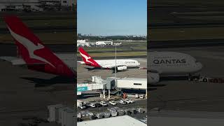 QF1 Qantas A380 pushing back from 9 for it’s flight to London via Singapore #qantas #sydneyairport