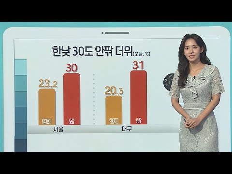 [날씨클릭] 한낮 30도 안팎 늦더위…내륙 곳곳 소나기 / 연합뉴스TV (YonhapnewsTV)