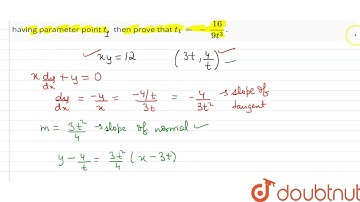 The normal drawn on the curve xy = 12 at point (3t, 4/t) cut the curve again at a point having p...