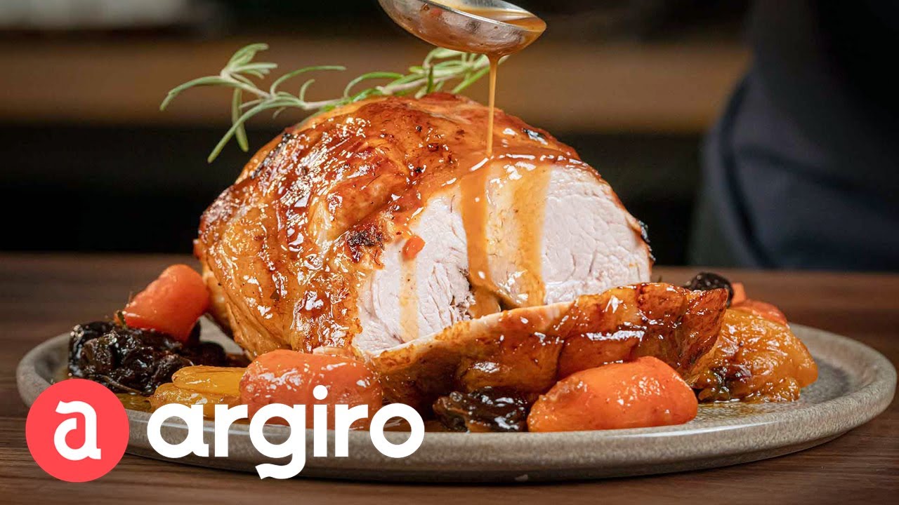 Ρολό χοιρινό στο φούρνο με πουρέ ογκρατέν | Αργυρώ Μπαρμπαρίγου