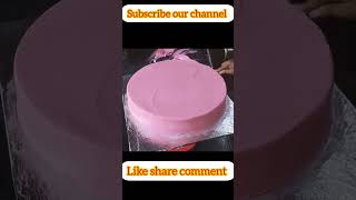 strawberry cake design | simple butter cream cake decorating tutorial shorts trending makingcake