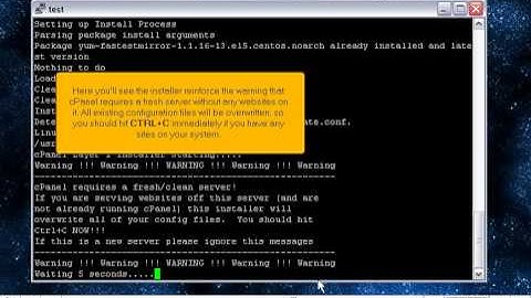 How to install cPanel/WHM on a fresh installation of Linux - WHM Setup Tutorials