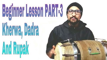 Dholak Lessons For Beginners |Basic Kherwa, Dadra & Rupak|PART-3