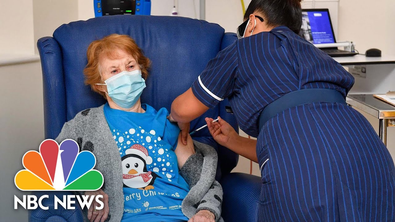 British Grandmother Is World's First To Receive BioNTech-Pfizer Covid Vaccination | NBC News NOW