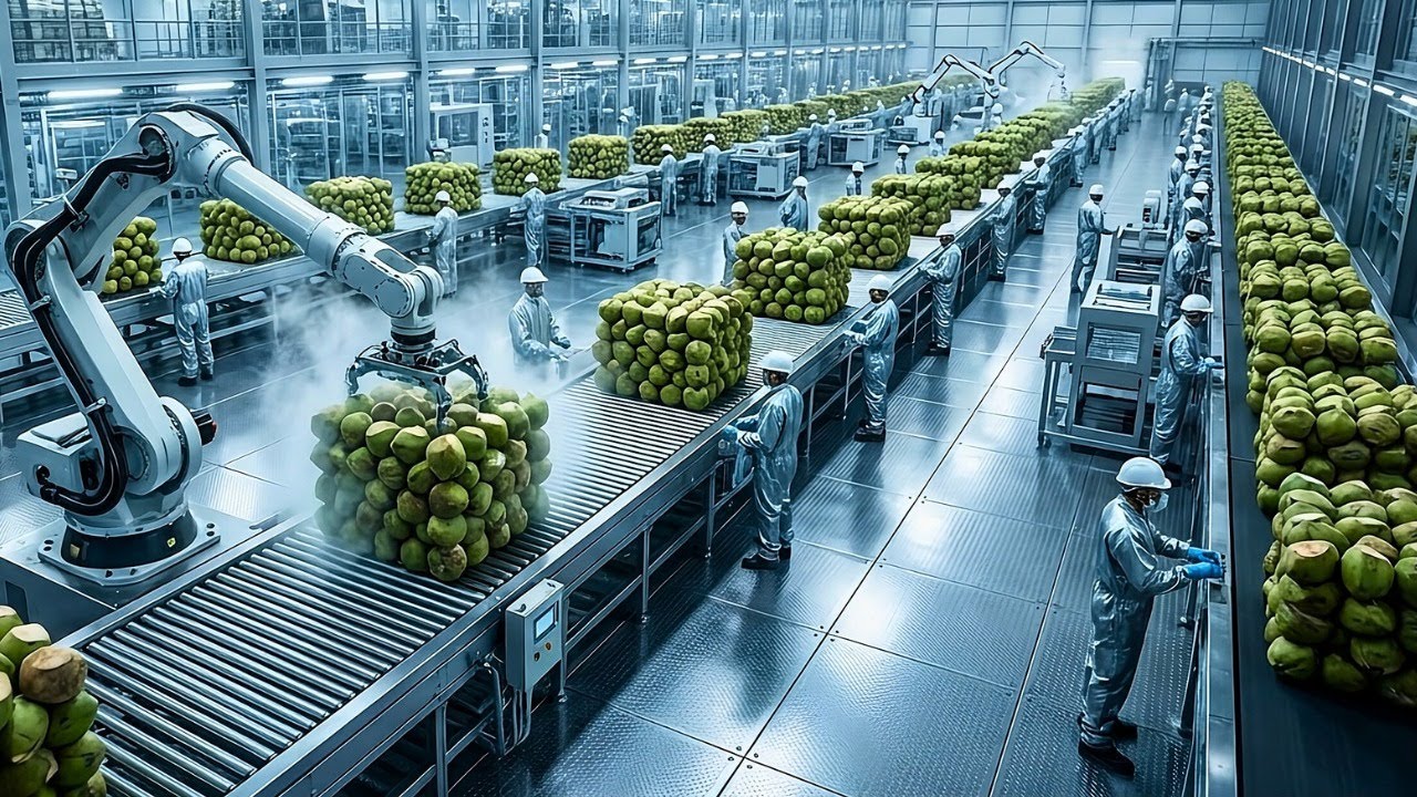 Inside a Modern Coconut Factory: From Raw Husk to Milk, Oil, Sugar, and Flour (Full Process)