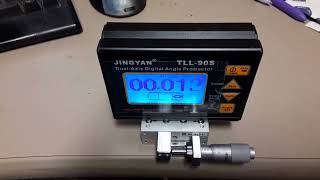 Verifying TLL-90S inclinometer on my Kohzu ST05A-S1T manual swivel stage set to 0.05 degrees.