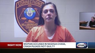 Woman accused in chase, crash pleads not guilty