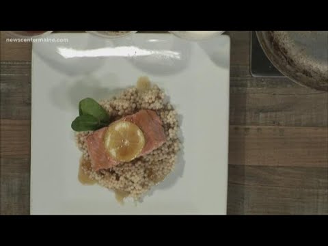 Grilled bourbon brown sugar-glazed salmon and couscous