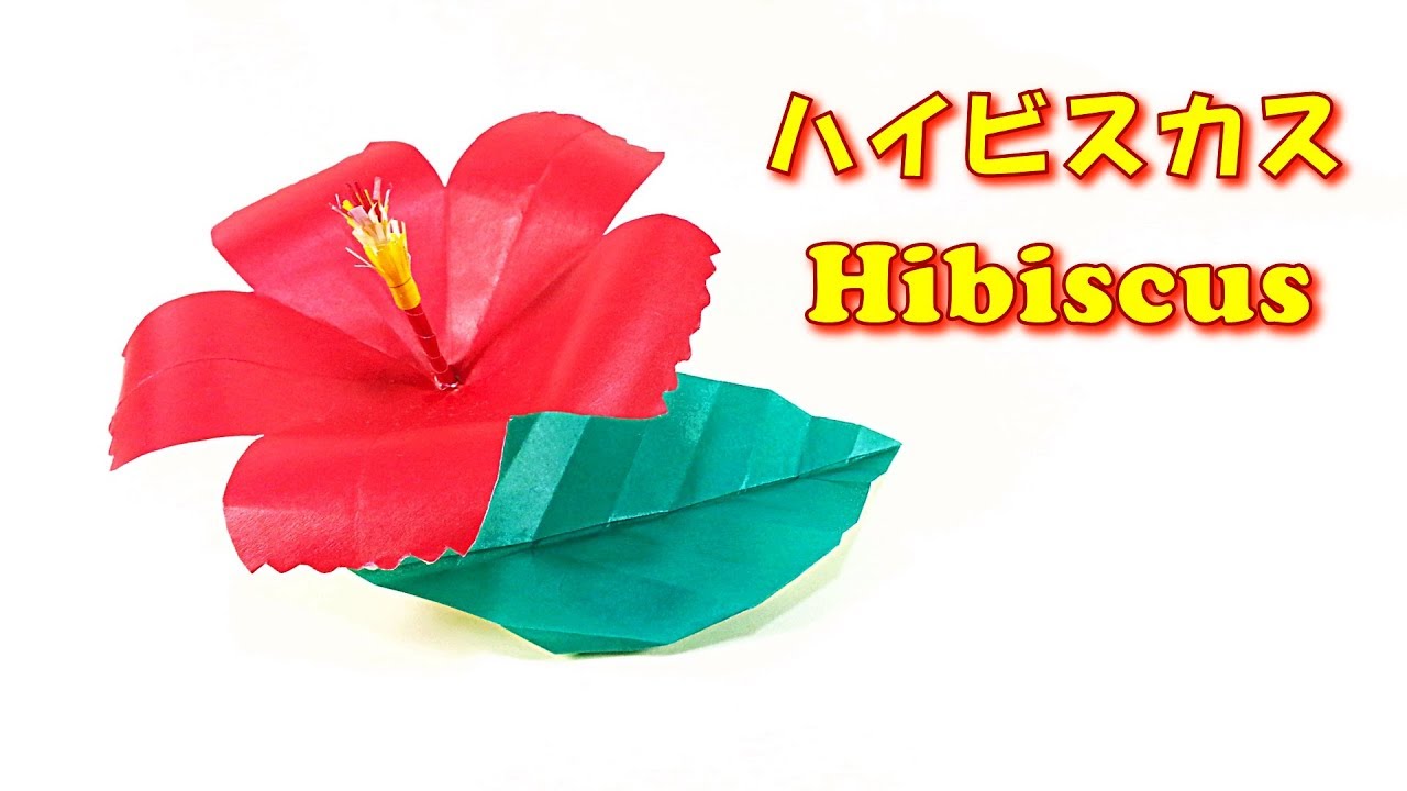 折り紙 夏 クラフト 簡単 花 ハイビスカス の作り方 Origami Summer Crafts Easy Paper Flower Hibiscus Youtube