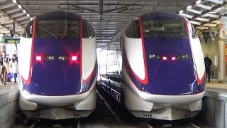 山形新幹線「つばさ」E3系1000番台と2000番台の並び 新庄駅にて