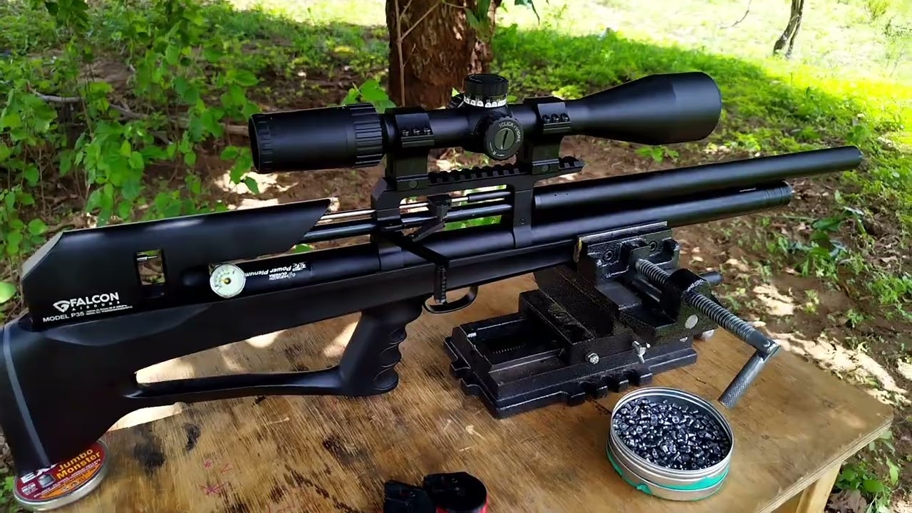 p35 falcon cano de 600 agrupamento a 50 metro veja vcs mesmo