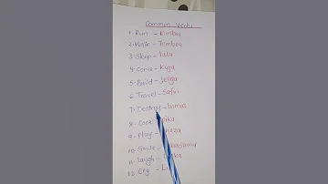 Learn Kiswahili Common Verbs 