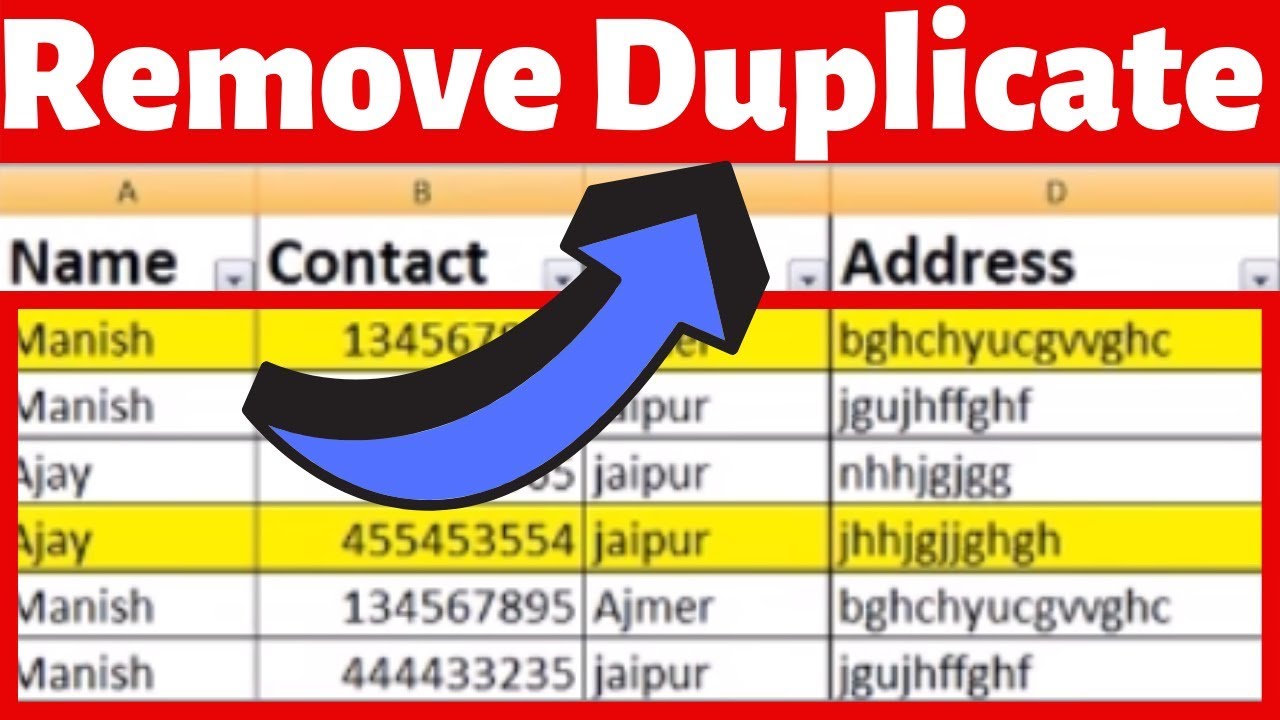 How To Remove Duplicate Data in Ms Excel | Excel Tutorial #8 - YouTube