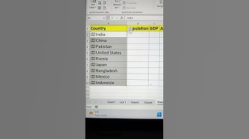 How to find all countries Population GDP and Area // #shorts #excel #tips #shortsyoutube #viral #gdp