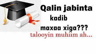 Qalin jabinta 🎓 kadib maxaa xiga?? talooyin muhiim ah.......