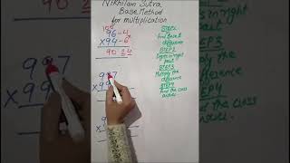Vedic Maths Base Method Nikhilam Sutra For Multiplication