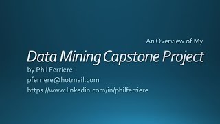 Famous Data Mining Capstone Project Overview Profile