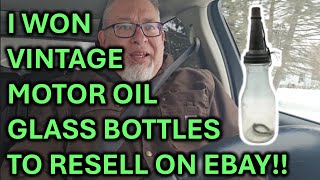 I scored vintage glass motor oil bottles! #ebay